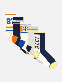 Chaussettes|Primark 5 Paires De Socquettes Style Universitaire Multicolore