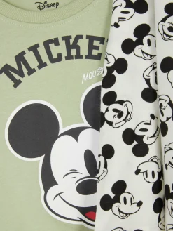 Hauts Et T-Shirts|Primark 2 T-shirts à Manches Longues Disney Mickey Mouse Vert