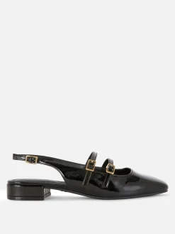 Vêtements Gothiques|Ballerines|Primark Babies à Talon Ouvert Et Double Bride Noir