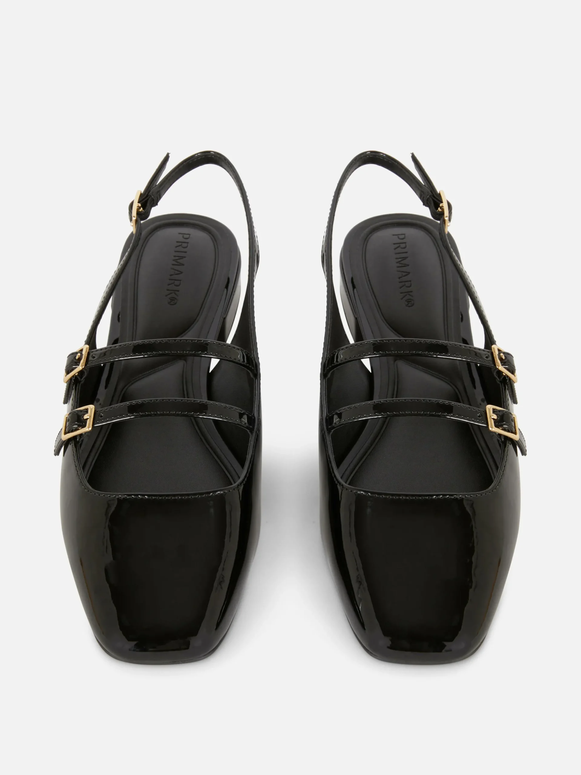 Vêtements Gothiques|Ballerines|Primark Babies à Talon Ouvert Et Double Bride Noir