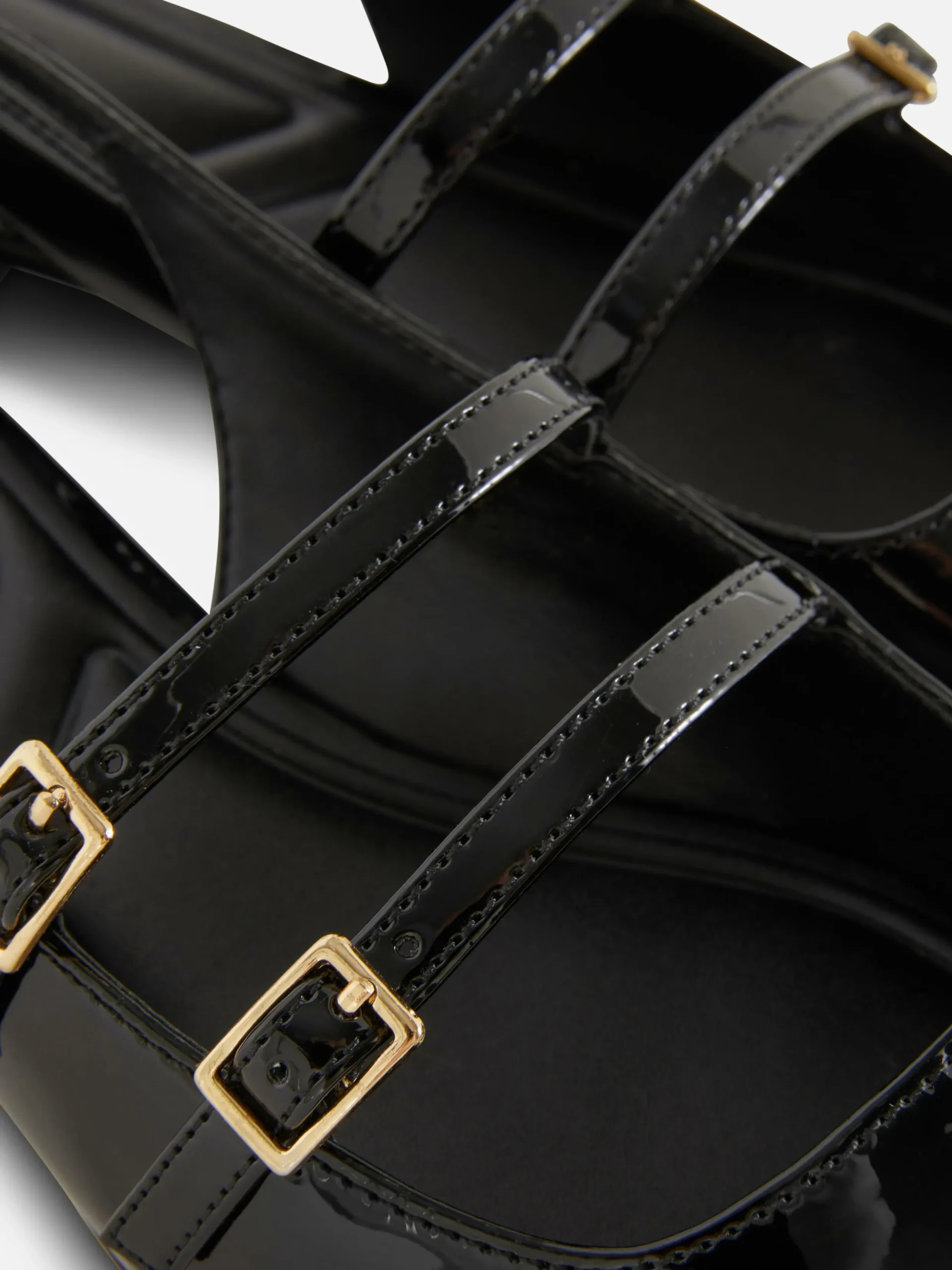 Vêtements Gothiques|Ballerines|Primark Babies à Talon Ouvert Et Double Bride Noir