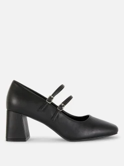 Vêtements Gothiques|Chaussures À Talons|Primark Babies En Simili Cuir à Talons Noir
