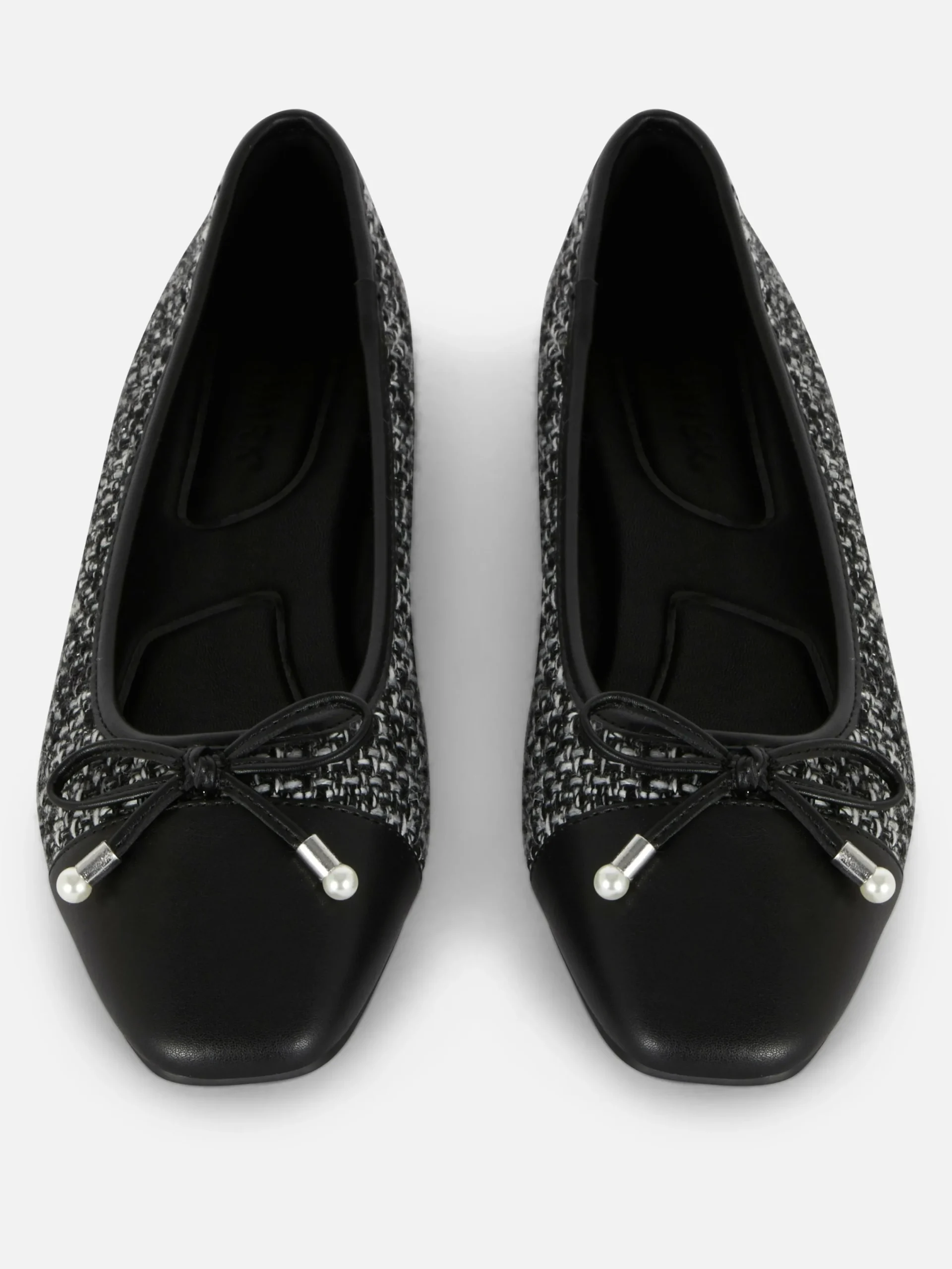 Ballerines|Primark Ballerines Effet Bouclé à Bout Contrasté Noir