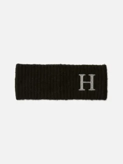 Accessoires Cheveux|Chapeaux, Gants Et Écharpes|Primark Bandeau En Tricot Avec Initiale Brodée Noir