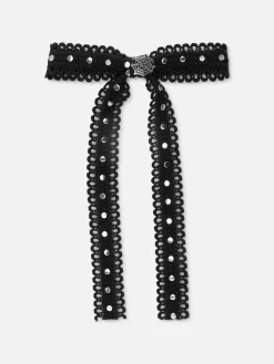 Tout Halloween|Accessoires Halloween|Primark Barrette Avec Nœud En Dentelle Halloween Noir