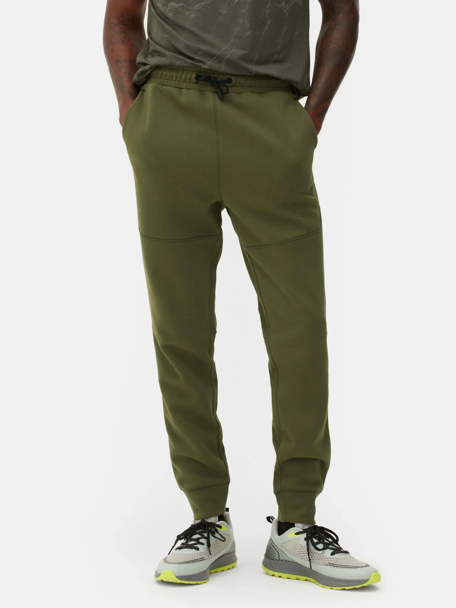 Vêtements De Sport|Bas De Jogging|Primark Bas De Jogging Contrecollé Coupe Slim Kaki