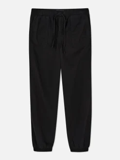 Denim|Bas De Jogging|Primark Bas De Jogging En Denim Avec Cordon De Serrage Noir