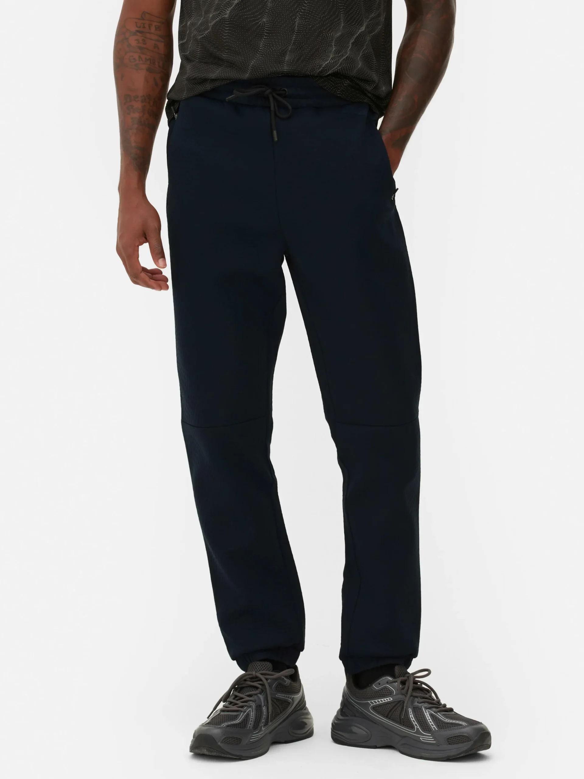 Vêtements De Sport|Bas De Jogging|Primark Bas De Jogging Texturé à Taille élastiquée Bleu marine