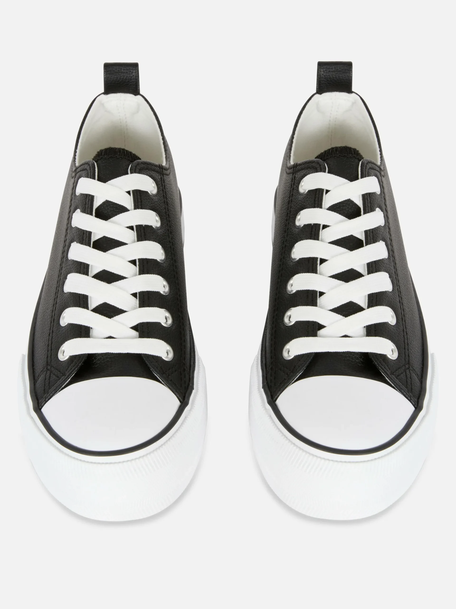 Baskets|Primark Baskets Basses Compensées En Simili Cuir Noir