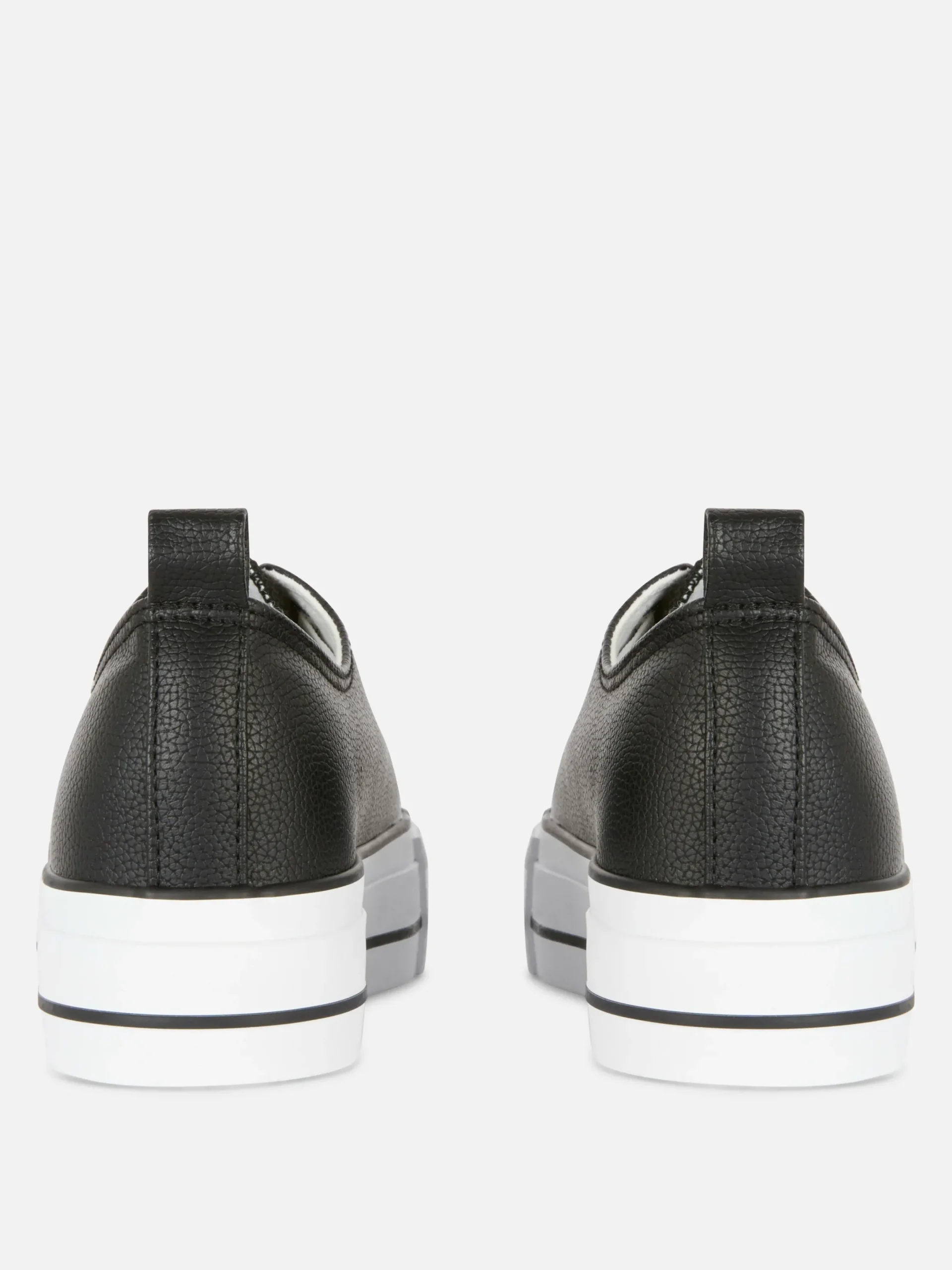 Baskets|Primark Baskets Basses Compensées En Simili Cuir Noir