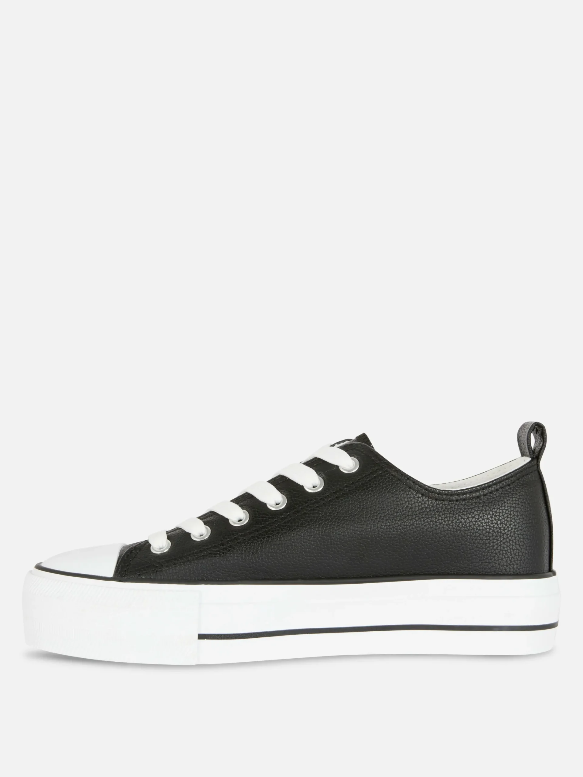 Baskets|Primark Baskets Basses Compensées En Simili Cuir Noir