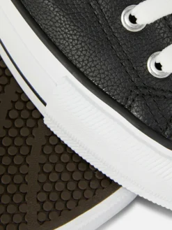Baskets|Primark Baskets Basses Compensées En Simili Cuir Noir