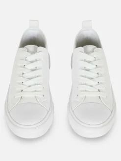 Baskets|Primark Baskets Basses En Simili Cuir Blanc