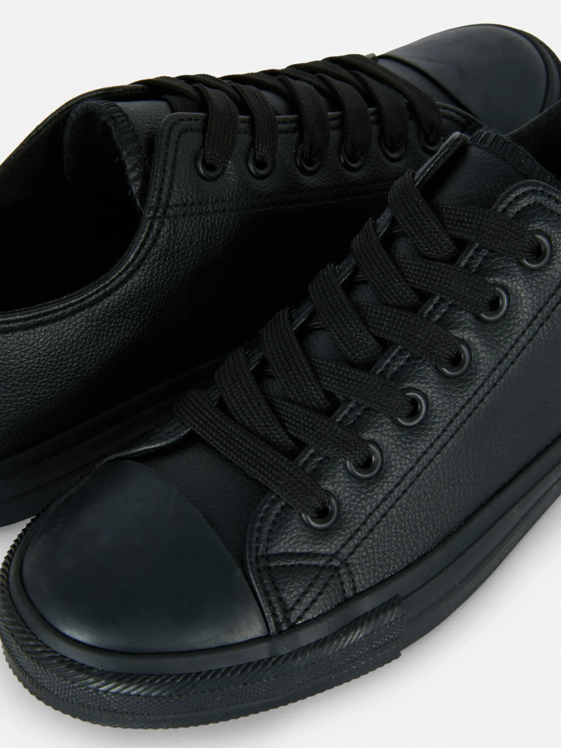 Baskets|Primark Baskets Basses En Simili Cuir Noir
