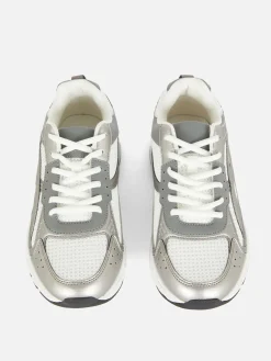 Baskets|Primark Baskets De Sport à Empiècements En Maille Gris