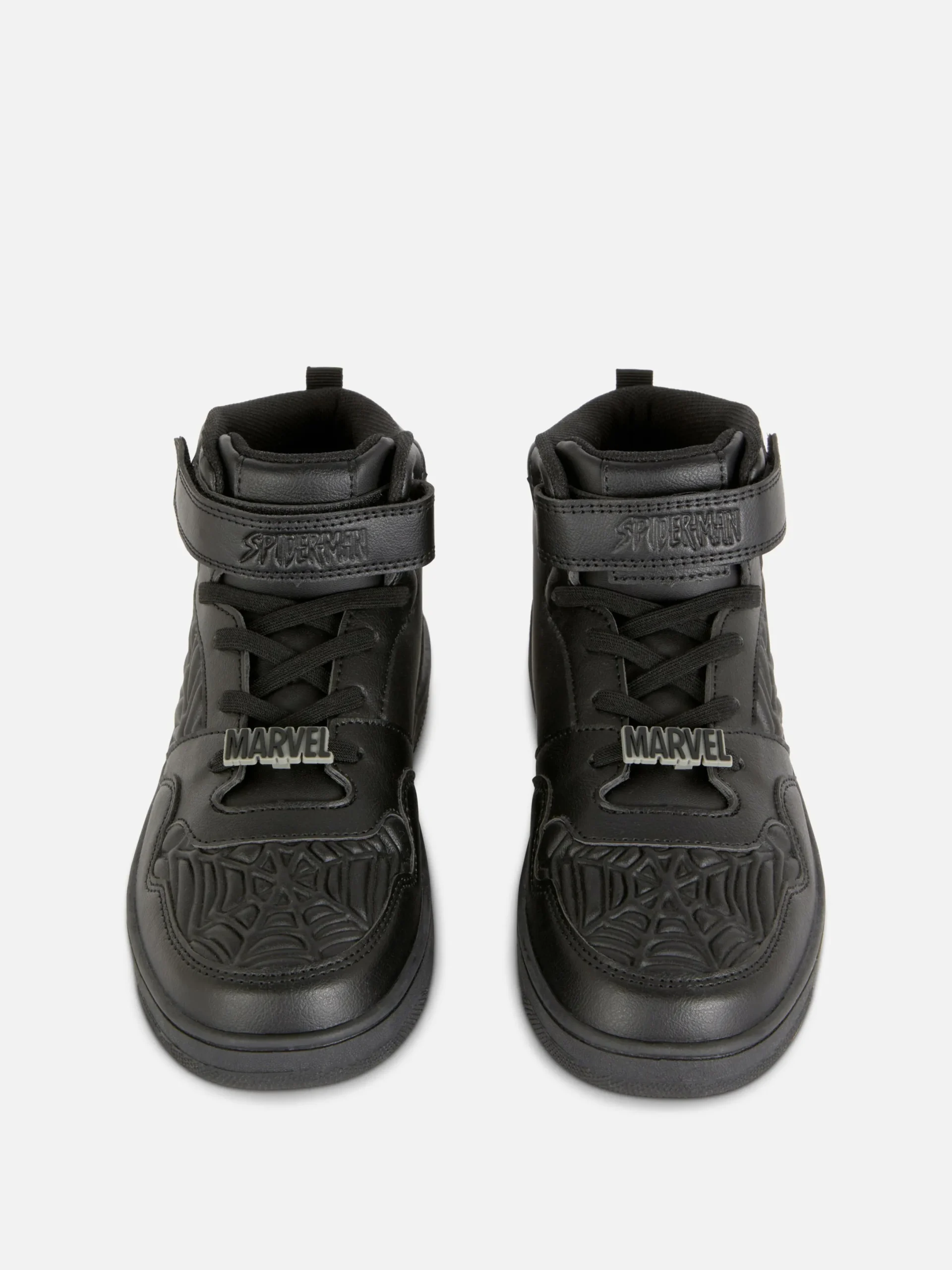 Baskets|Primark Baskets Hautes à Motif En Relief Marvel Spider-Man Noir