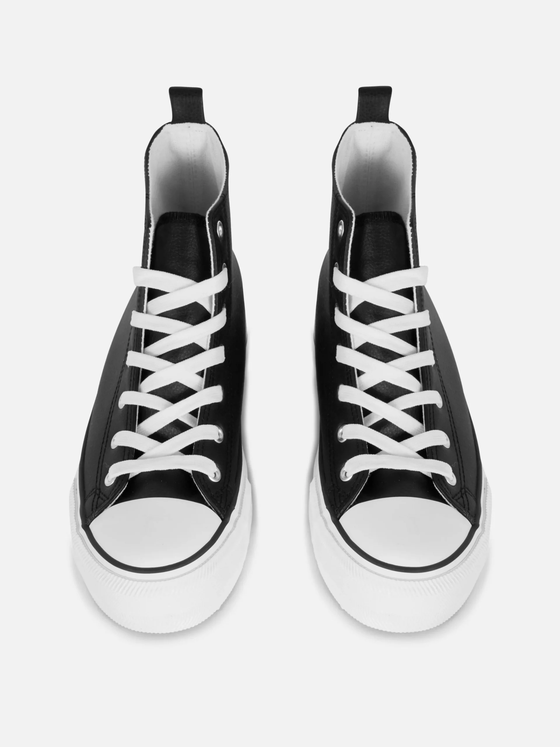 Baskets|Primark Baskets Montantes Compensées En Simili Cuir Noir