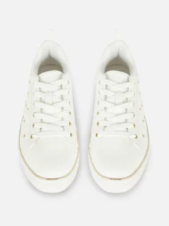 Baskets|Primark Baskets épaisses à Clous Et Strass Blanc
