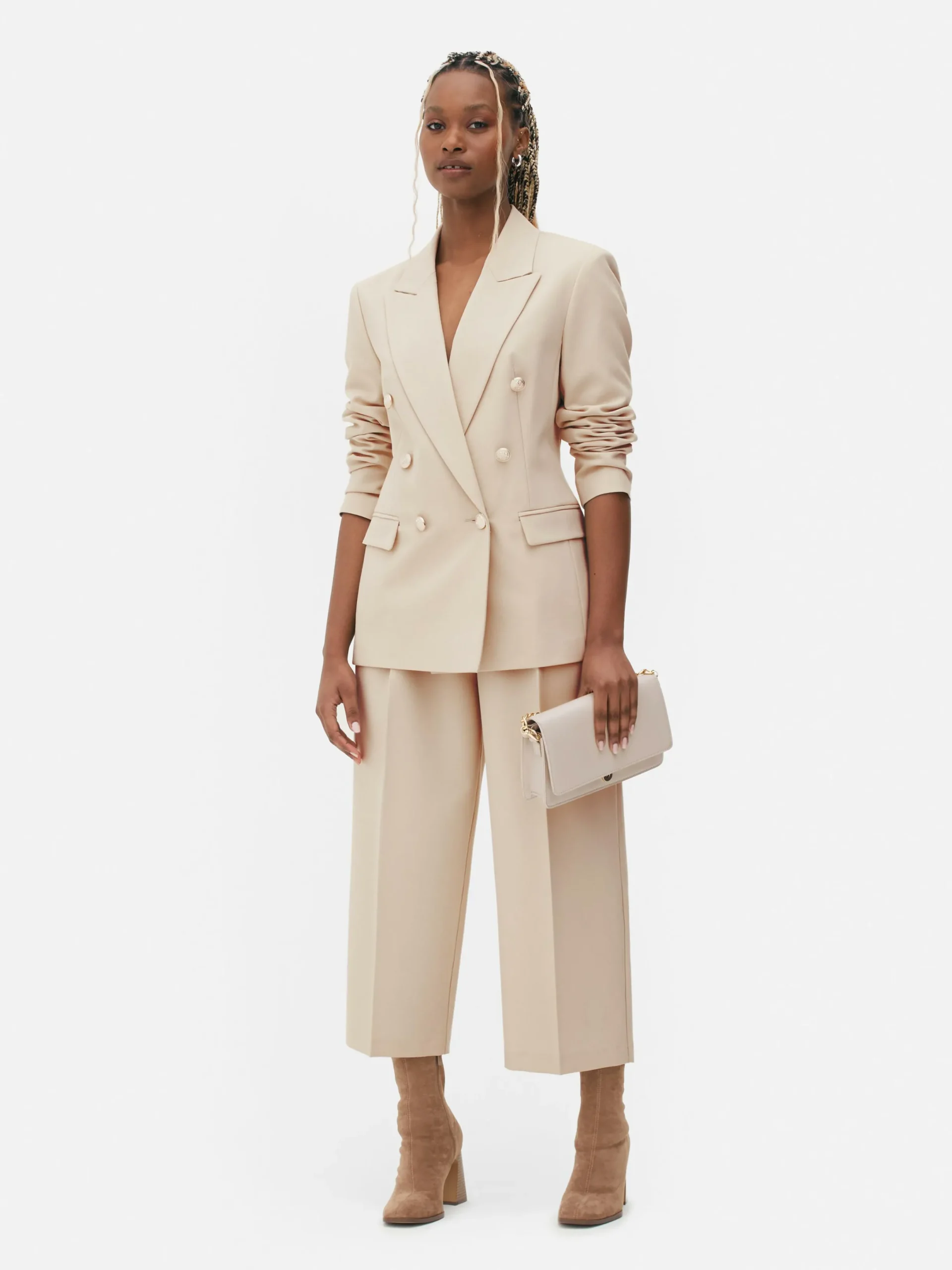 Blazers|Primark Blazer à Boutonnage Croisé Avec Bouton Métallisé Écru