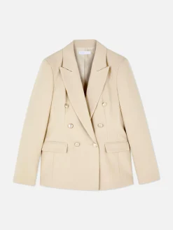 Blazers|Primark Blazer à Boutonnage Croisé Avec Bouton Métallisé Écru