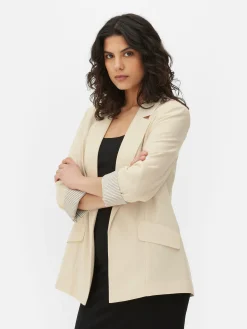 Blazers|Primark Blazer Ajusté à Effet Bord à Bord Écru