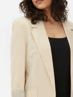 Blazers|Primark Blazer Ajusté à Effet Bord à Bord Écru