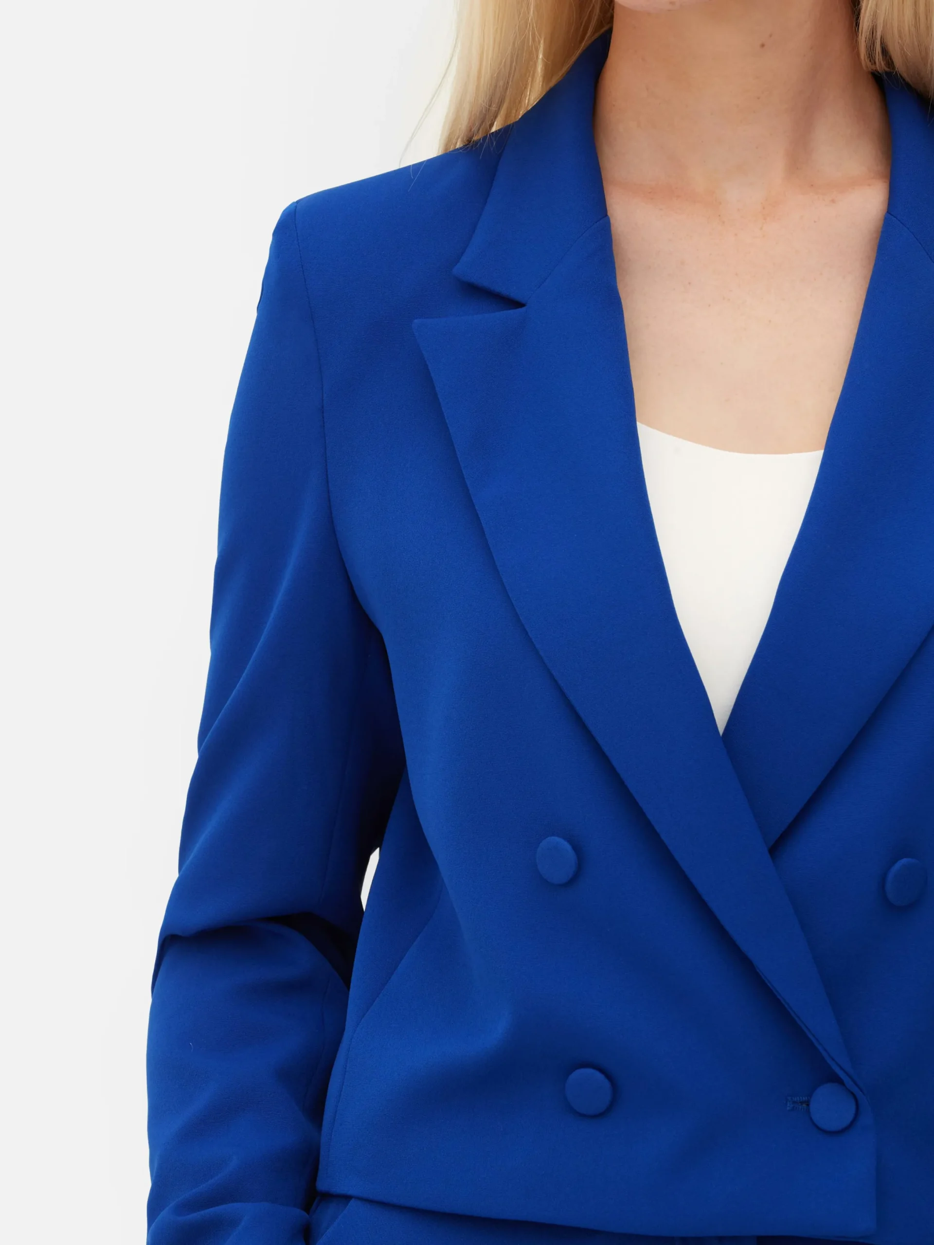 Blazers|Primark Blazer Court à Boutonnage Croisé à Coordonner Bleu cobalt