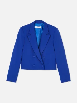 Blazers|Primark Blazer Court à Boutonnage Croisé à Coordonner Bleu cobalt