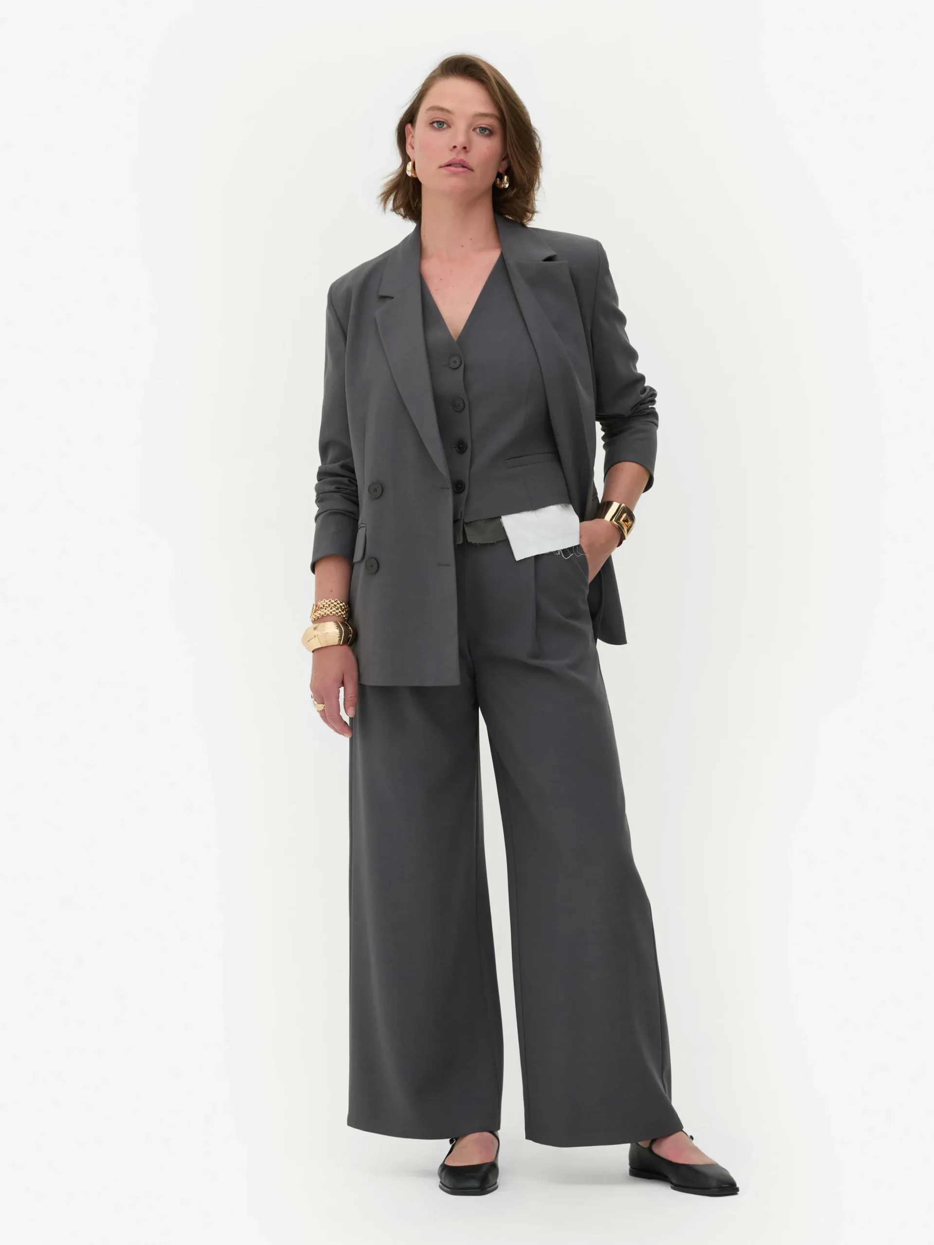 Blazers|Primark Blazer Oversize à Boutonnage Croisé Rita Ora Anthracite