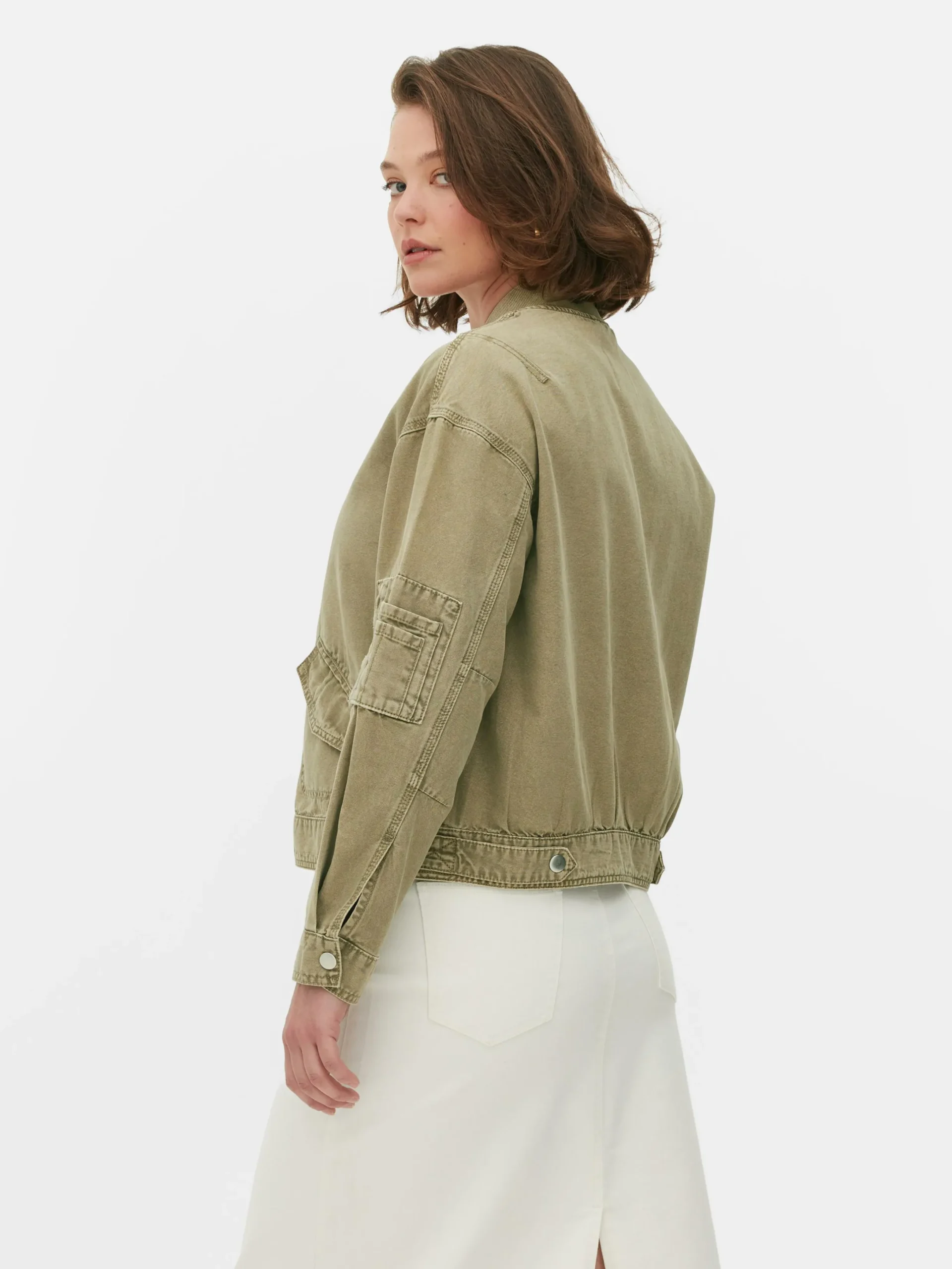 Manteaux Et Vestes|Primark Blouson Bomber Cargo Court Kaki