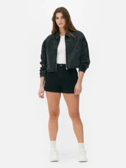 Manteaux Et Vestes|Primark Blouson Bomber Effet Vieilli Noir discret