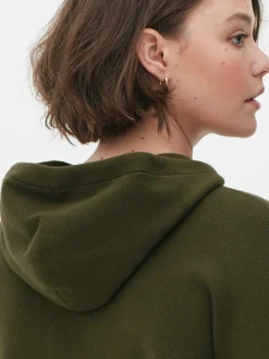 Manteaux Et Vestes|Primark Blouson Bomber En Maille à Capuche Kaki