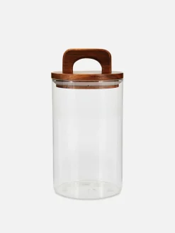 Art De La Table|Primark Bocal En Verre Moyen à Couvercle En Bois Transparent
