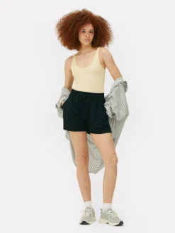 Hauts Et T-Shirts|Primark Body Côtelé Sans Coutures à Décolleté Jaune citron