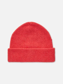 Chapeaux, Gants Et Écharpes|Primark Bonnet En Grosse Maille à Revers Rouge