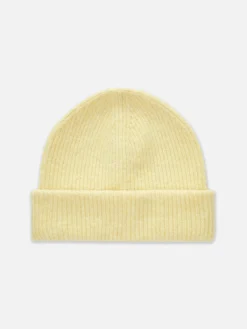 Chapeaux, Gants Et Écharpes|Primark Bonnet En Grosse Maille à Revers Jaune