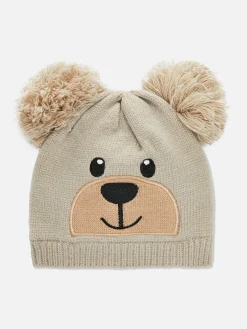 Chapeaux Et Mitaines|Primark Bonnet Ours à Pompon Fauve
