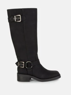 Bottes|Primark Bottes De Motard à Bout Carré Noir