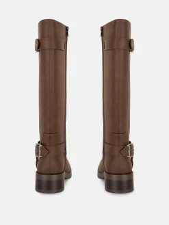 Bottes|Primark Bottes De Motard à Bout Carré Chocolat