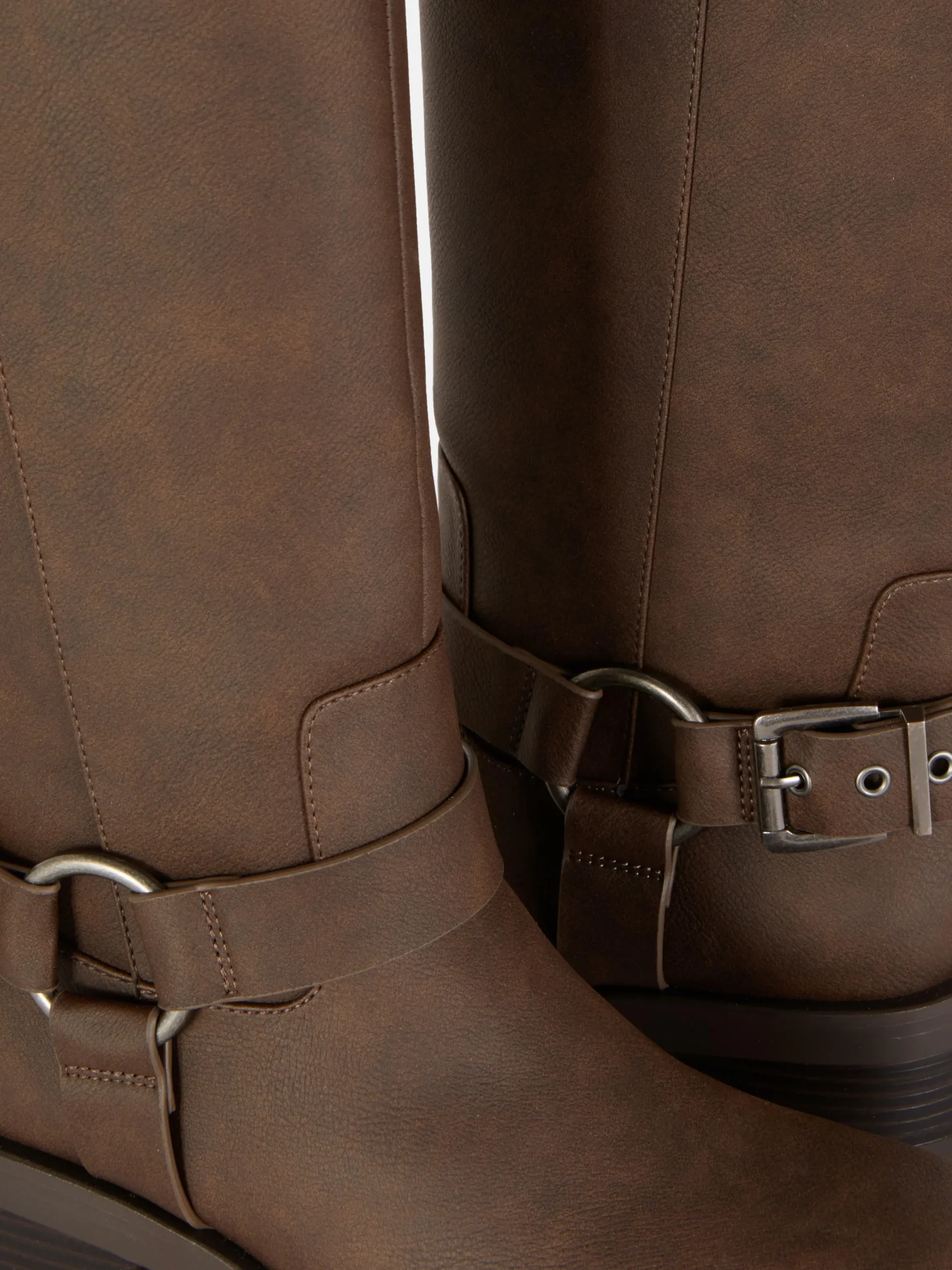 Bottes|Primark Bottes De Motard à Bout Carré Chocolat