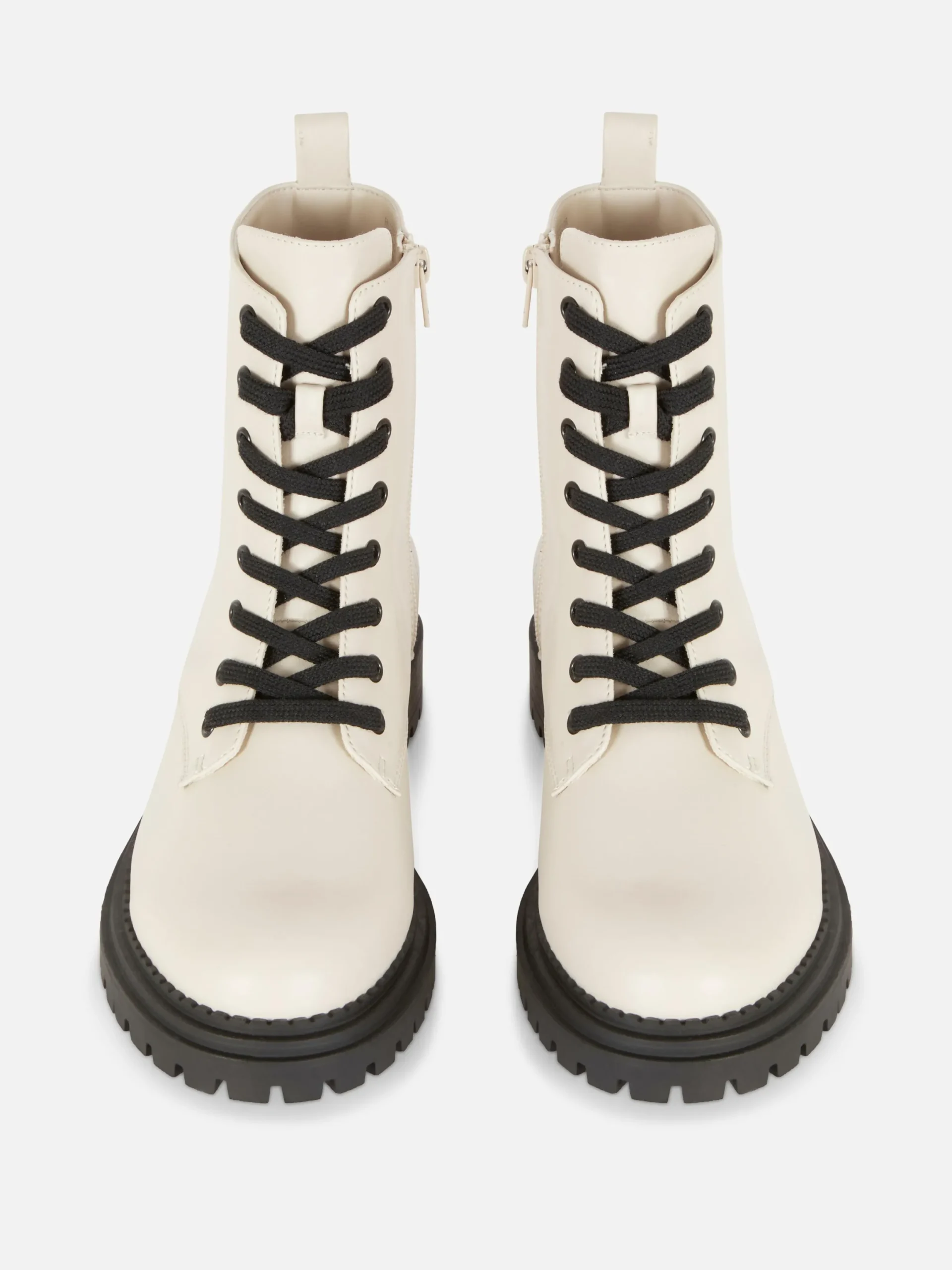 Bottes|Primark Bottes De Motard à Lacets Écru