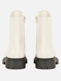 Bottes|Primark Bottes De Motard à Lacets Écru