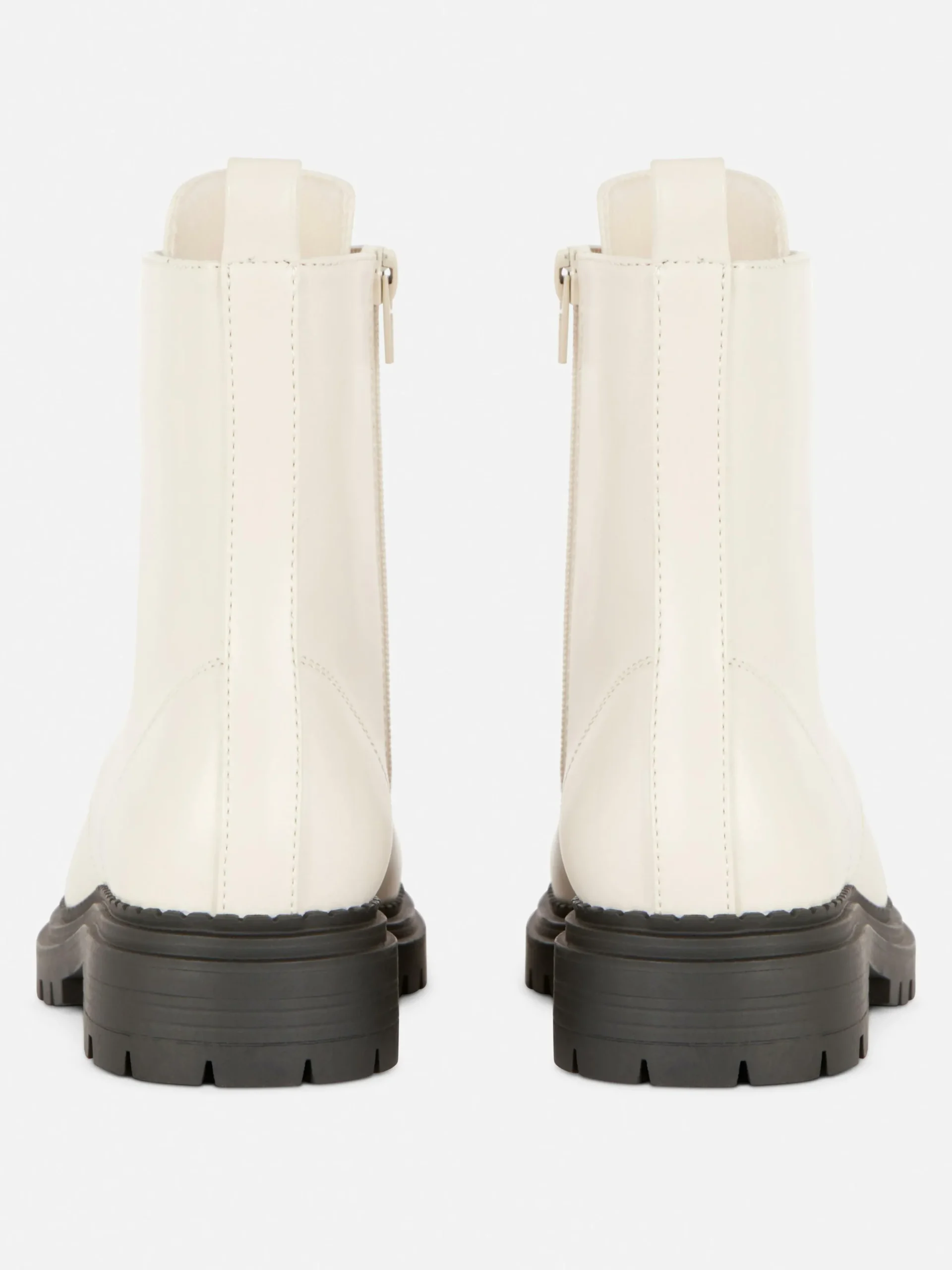 Bottes|Primark Bottes De Motard à Lacets Écru