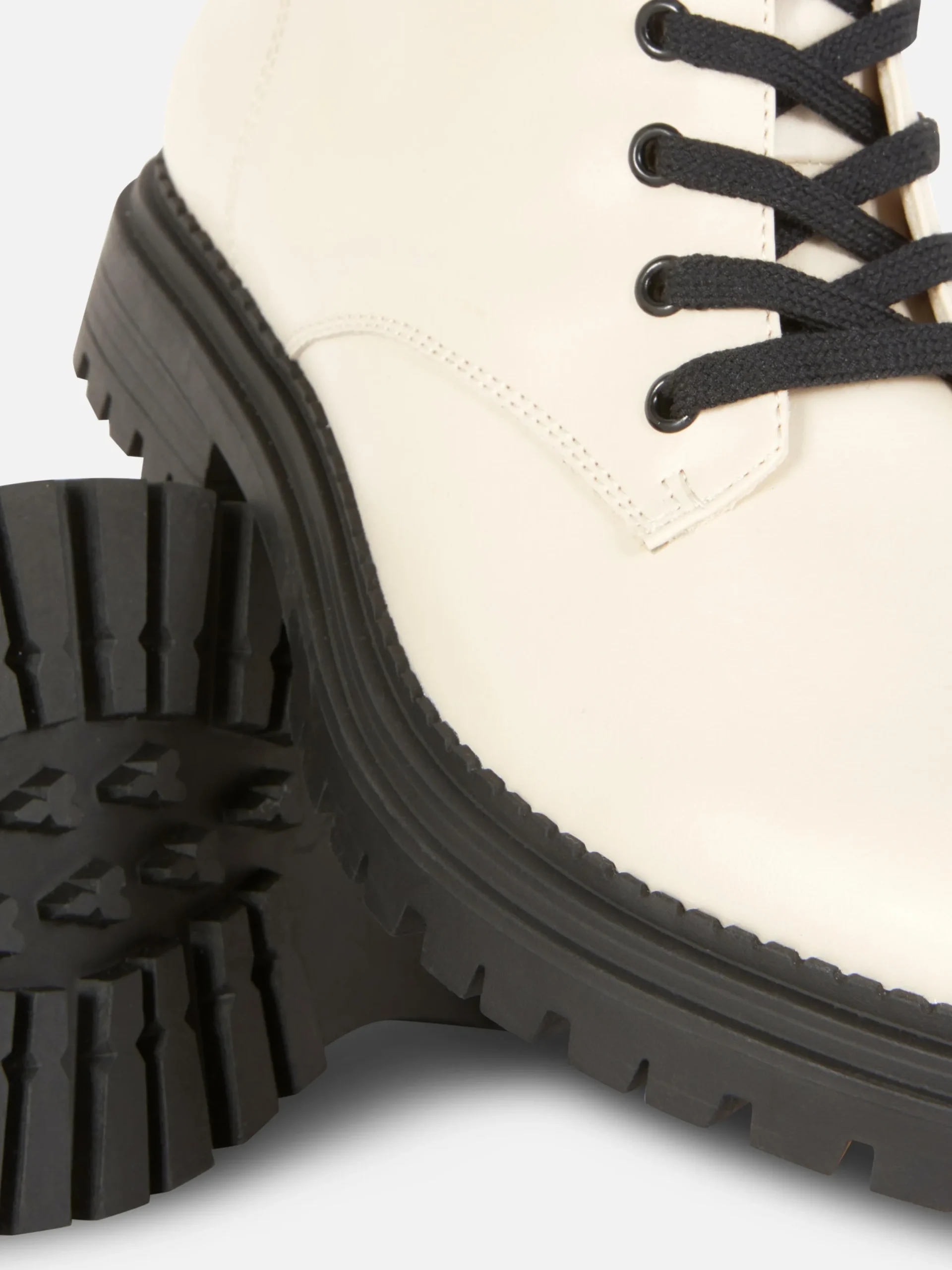 Bottes|Primark Bottes De Motard à Lacets Écru