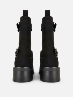 Bottes|Primark Bottes De Motard En Suédine Noir