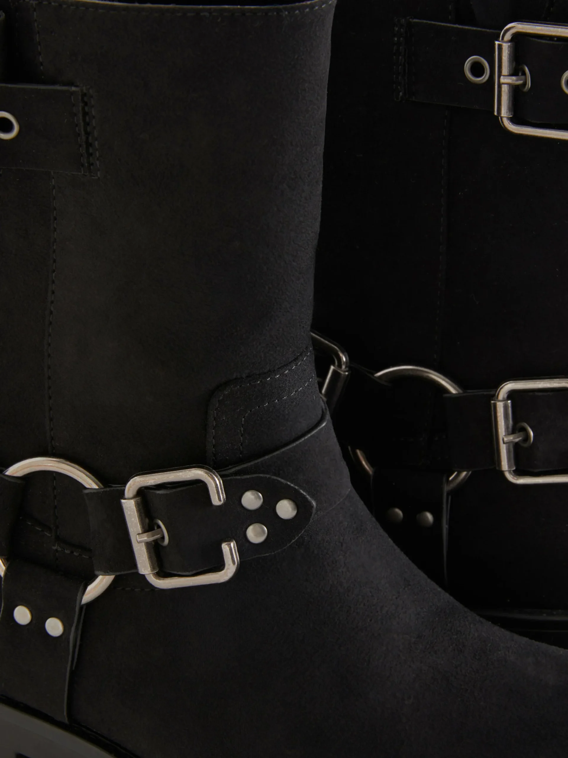 Bottes|Primark Bottes De Motard En Suédine Noir