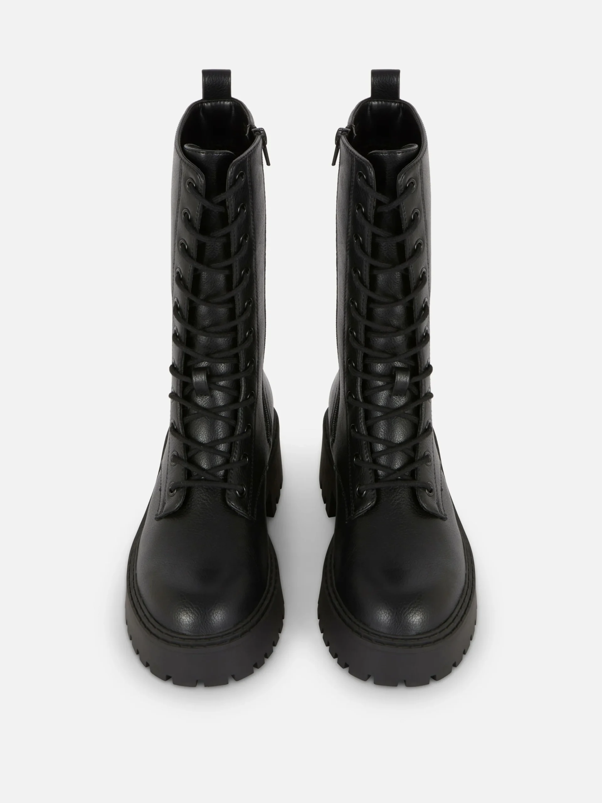 Bottes|Primark Bottes De Motard épaisses à Lacets Noir