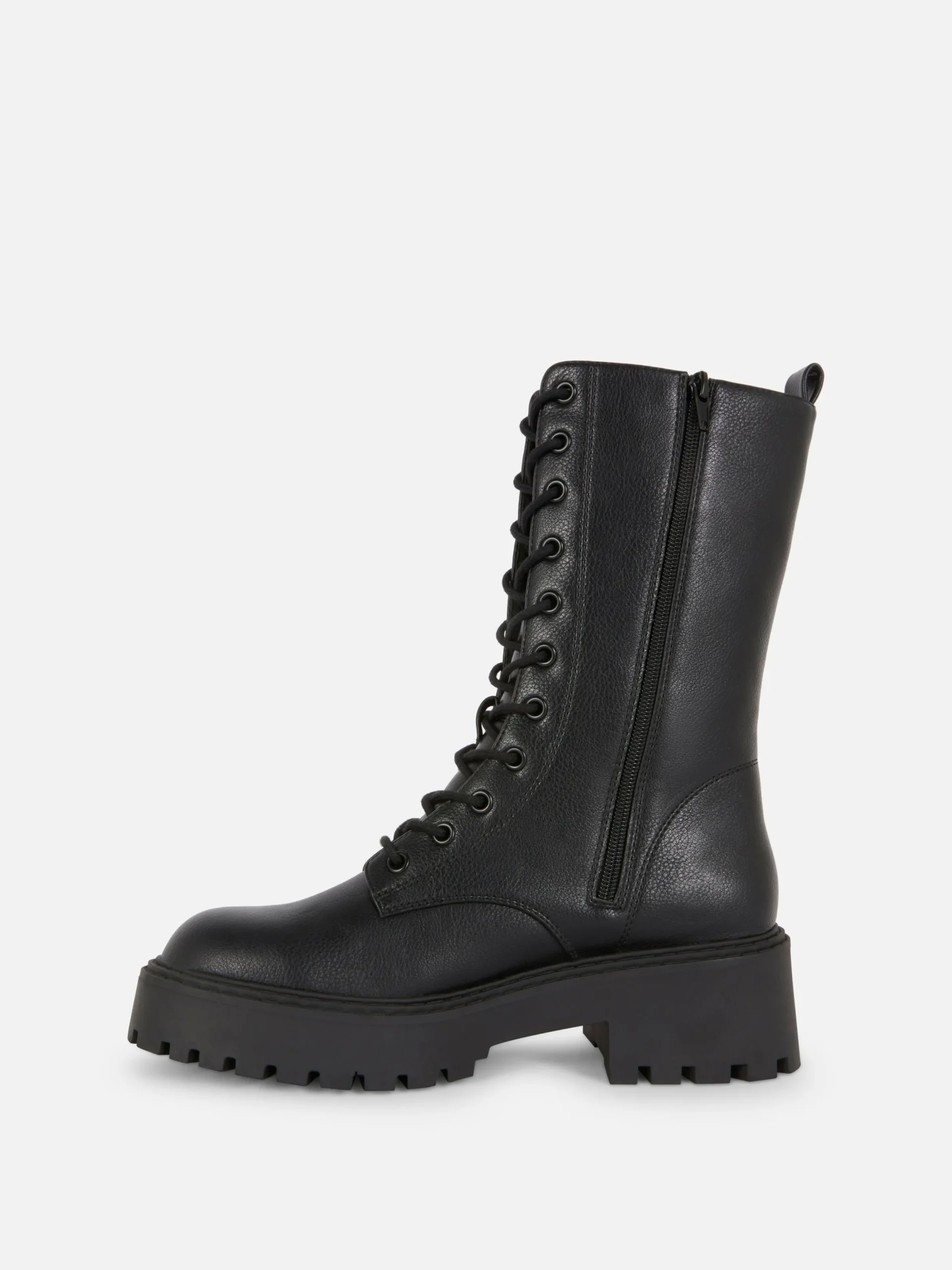 Bottes|Primark Bottes De Motard épaisses à Lacets Noir