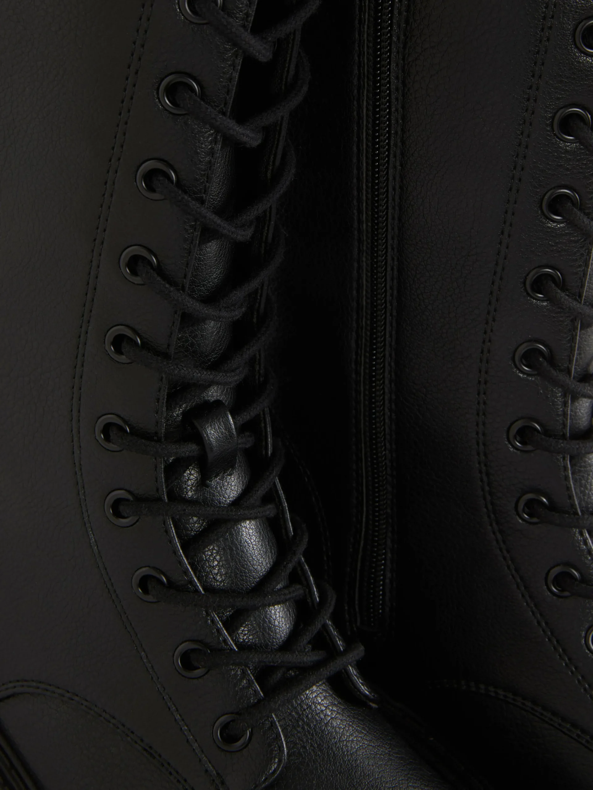 Bottes|Primark Bottes De Motard épaisses à Lacets Noir