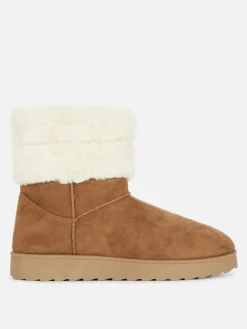 Bottes|Primark Bottes Doublées En Fausse Fourrure Fauve
